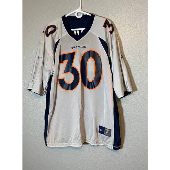Reebok 30 Reversible Reebok Size 56 White Blue Orange Jersey Terrell Davis 4XL - Picture 2 of 6
